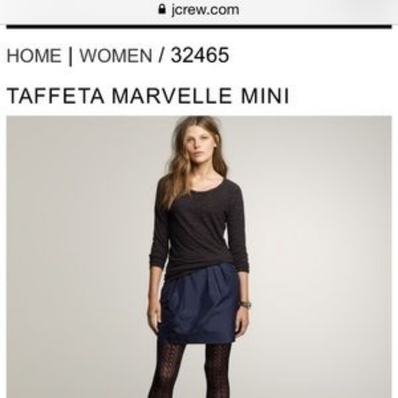 J. Crew Taffeta Marvelle Mini Skirt 100% Silk Blue - Picture 4 of 5